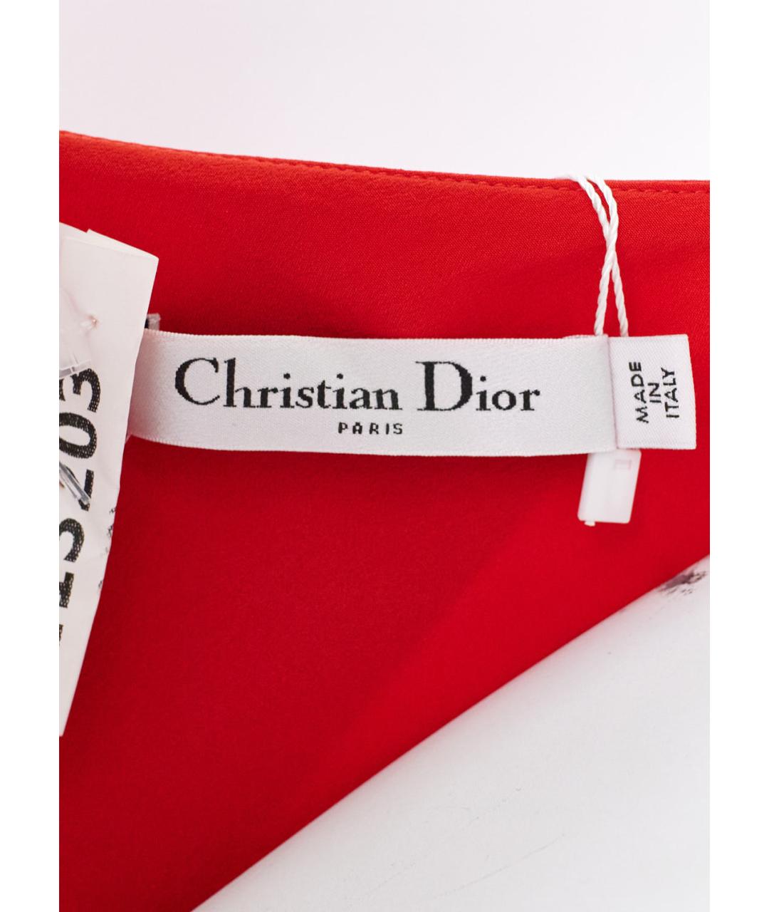 CHRISTIAN DIOR Красное шелковое коктейльное платье, фото 3