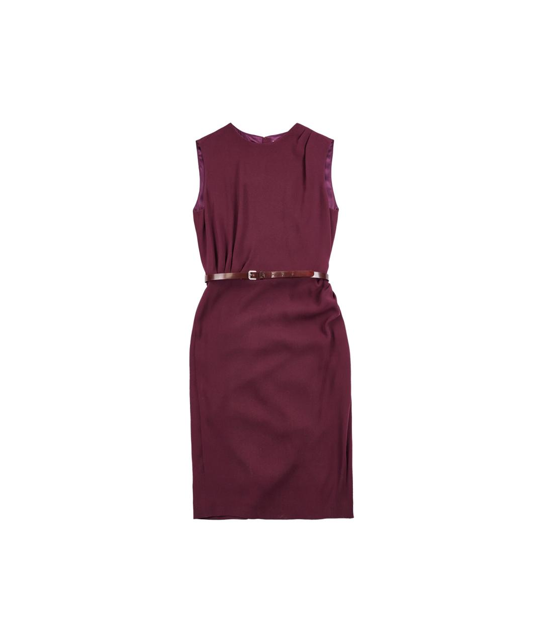 CHRISTIAN DIOR Бордовое шелковое повседневное платье, фото 1