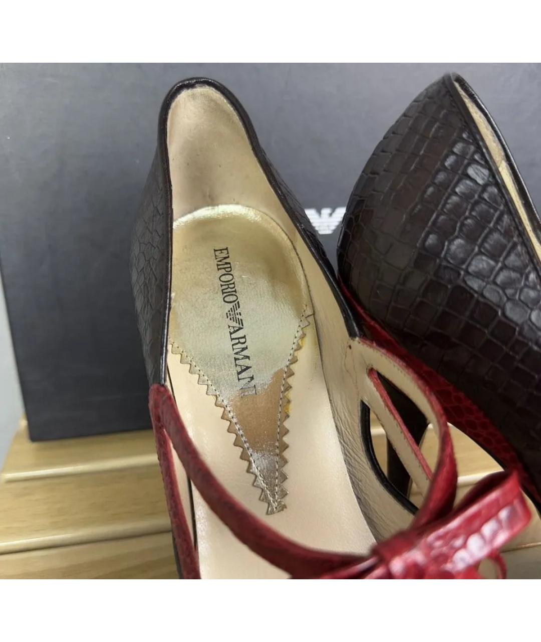 EMPORIO ARMANI Черные кожаные туфли, фото 8