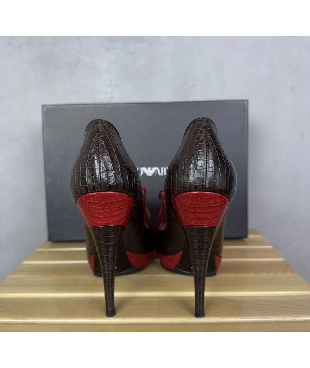 EMPORIO ARMANI Черные кожаные туфли, фото 5