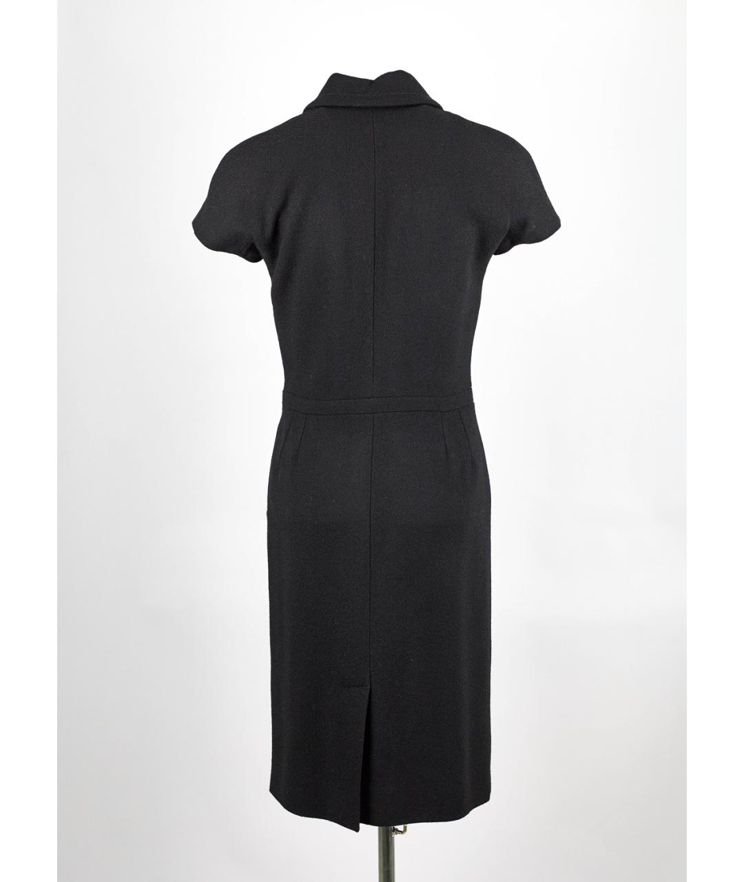 CHRISTIAN DIOR Черное шерстяное повседневное платье, фото 2