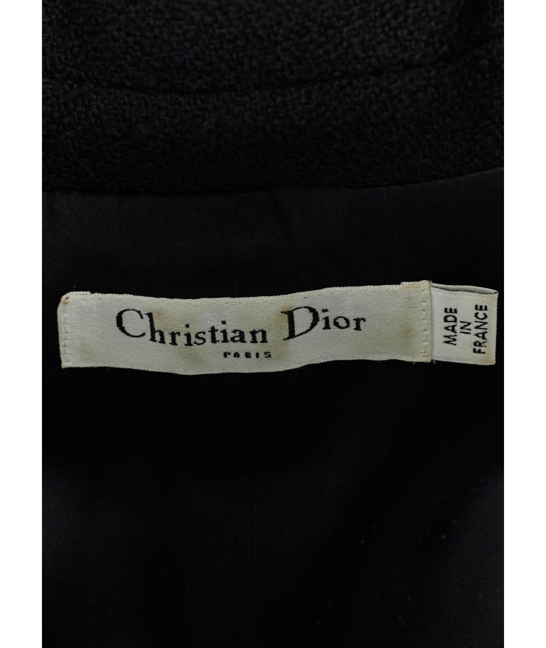 CHRISTIAN DIOR Черное шерстяное повседневное платье, фото 3