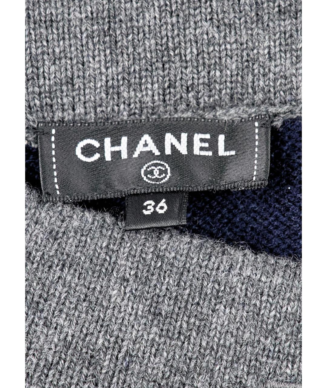 CHANEL Синяя кашемировая юбка мини, фото 3