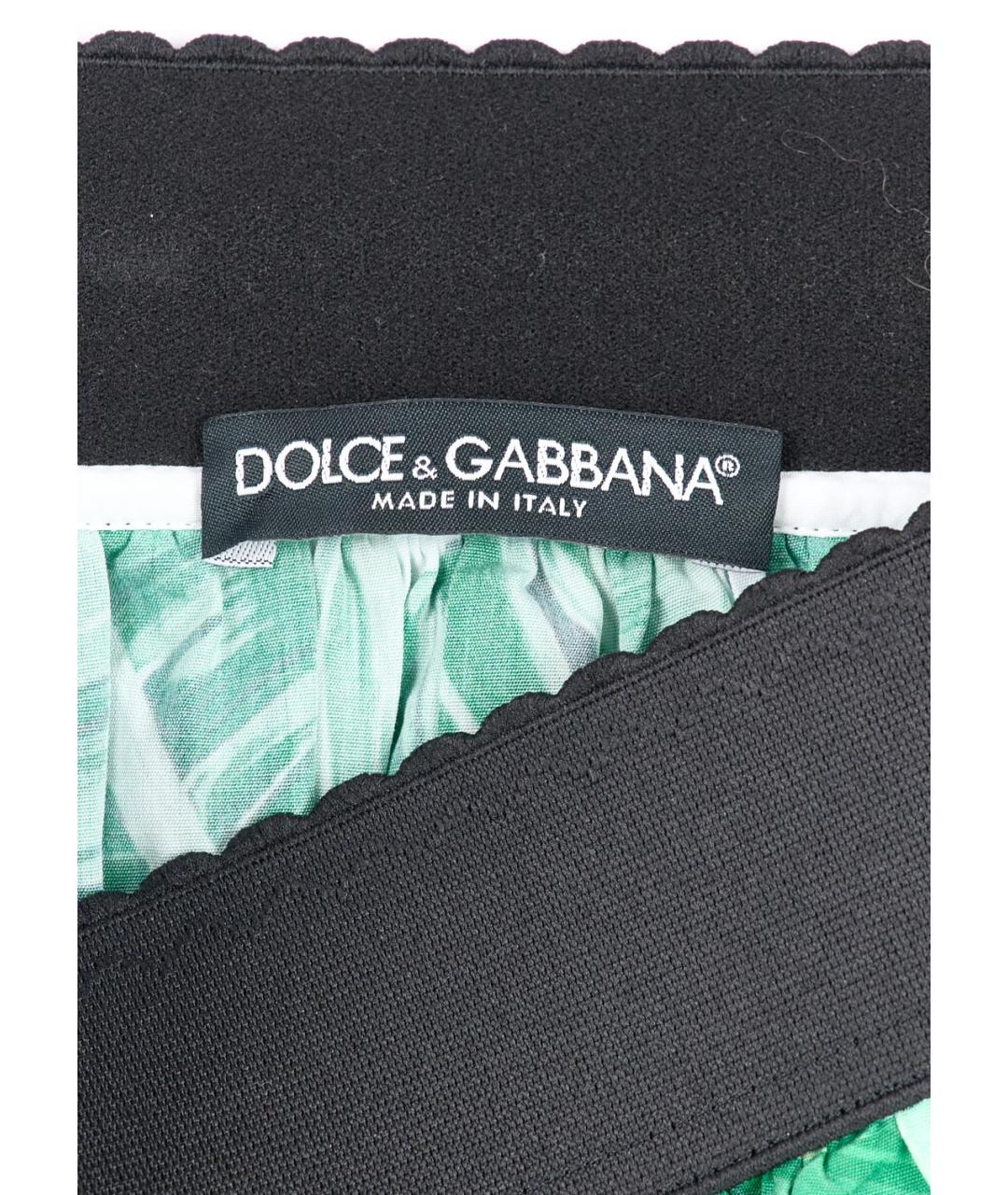 DOLCE&GABBANA Зеленая хлопковая юбка миди, фото 3