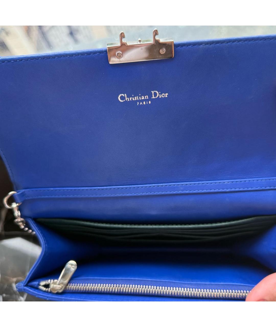 CHRISTIAN DIOR Синяя кожаная сумка через плечо, фото 3
