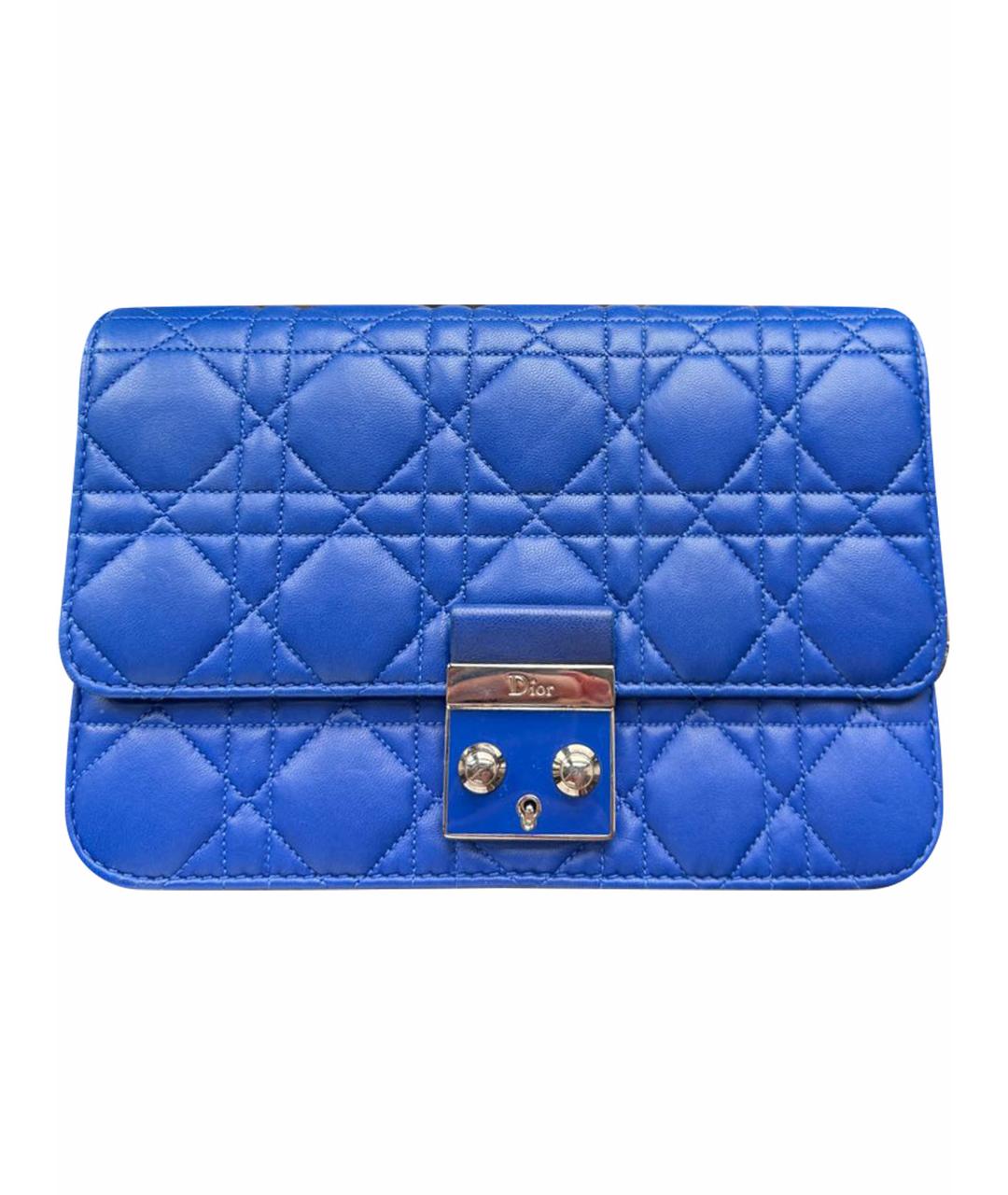 CHRISTIAN DIOR Синяя кожаная сумка через плечо, фото 1