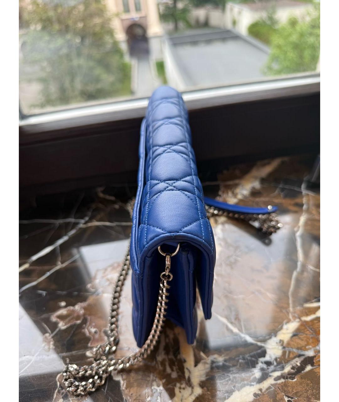 CHRISTIAN DIOR Синяя кожаная сумка через плечо, фото 2