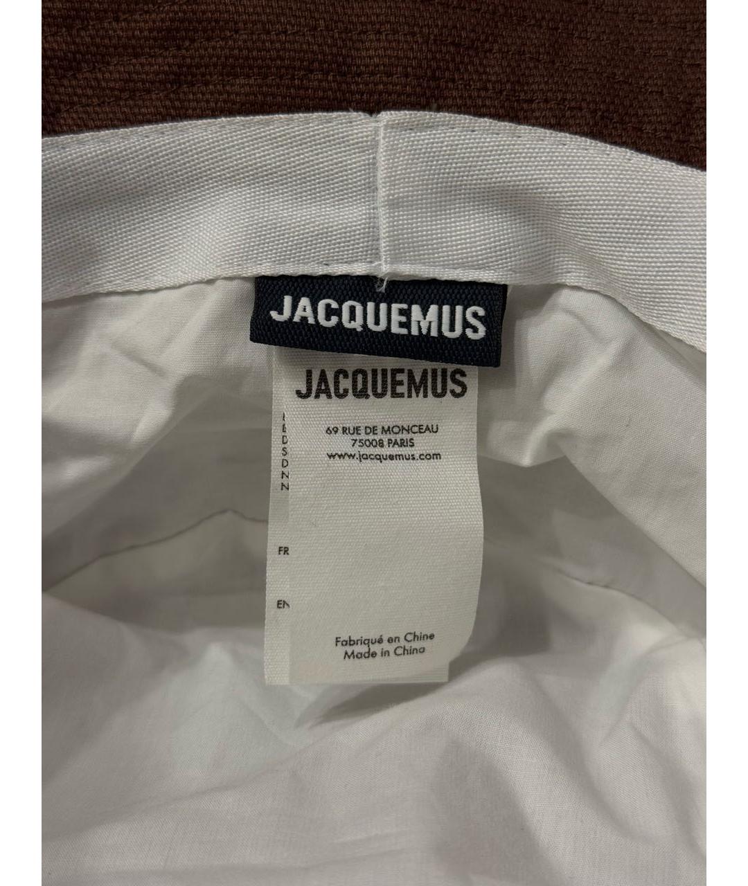 JACQUEMUS Коричневая хлопковая панама, фото 6