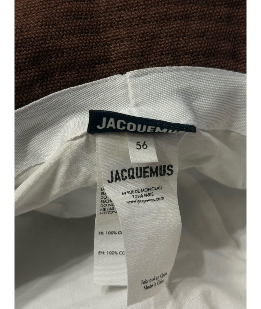 JACQUEMUS Коричневая хлопковая панама, фото 7