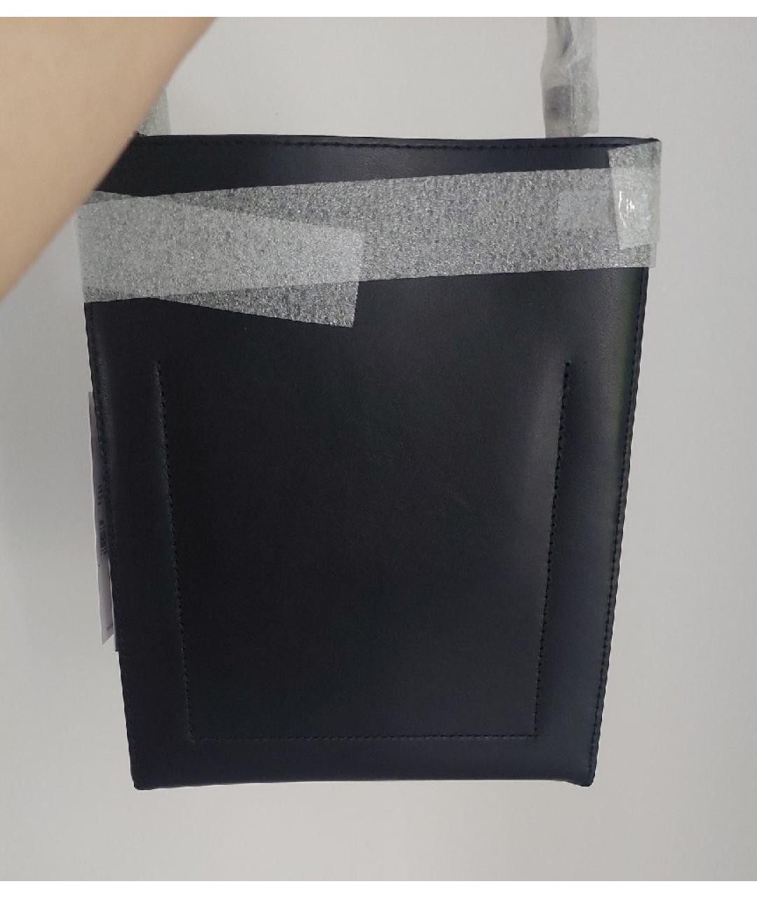 CALVIN KLEIN Черная кожаная сумка через плечо, фото 3