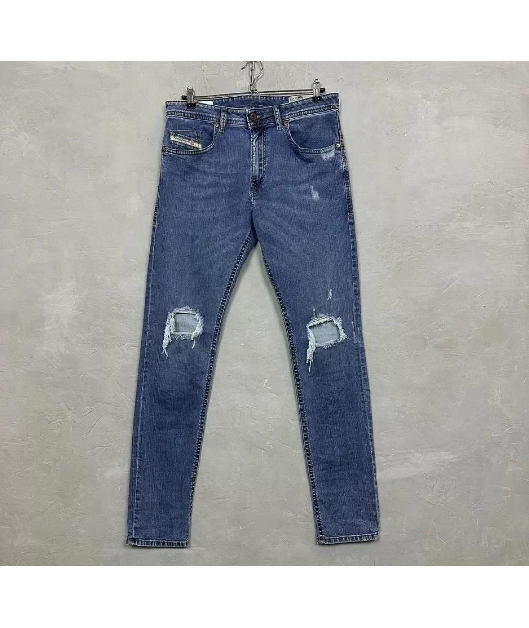DIESEL Синие хлопко-эластановые джинсы скинни, фото 10