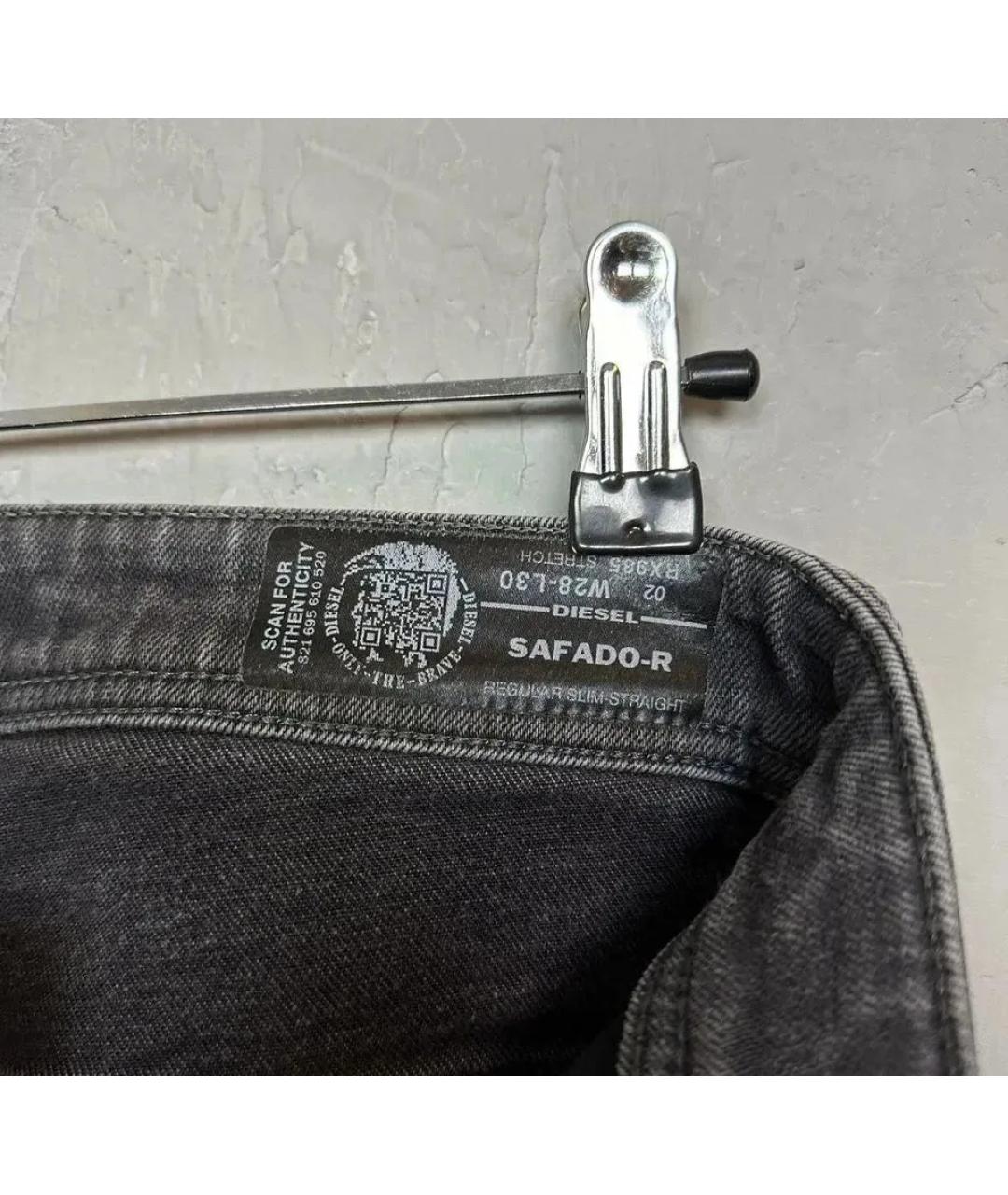 DIESEL Антрацитовые хлопко-эластановые джинсы скинни, фото 7