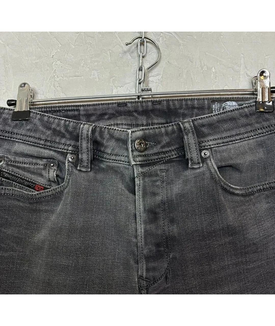 DIESEL Антрацитовые хлопко-эластановые джинсы скинни, фото 5