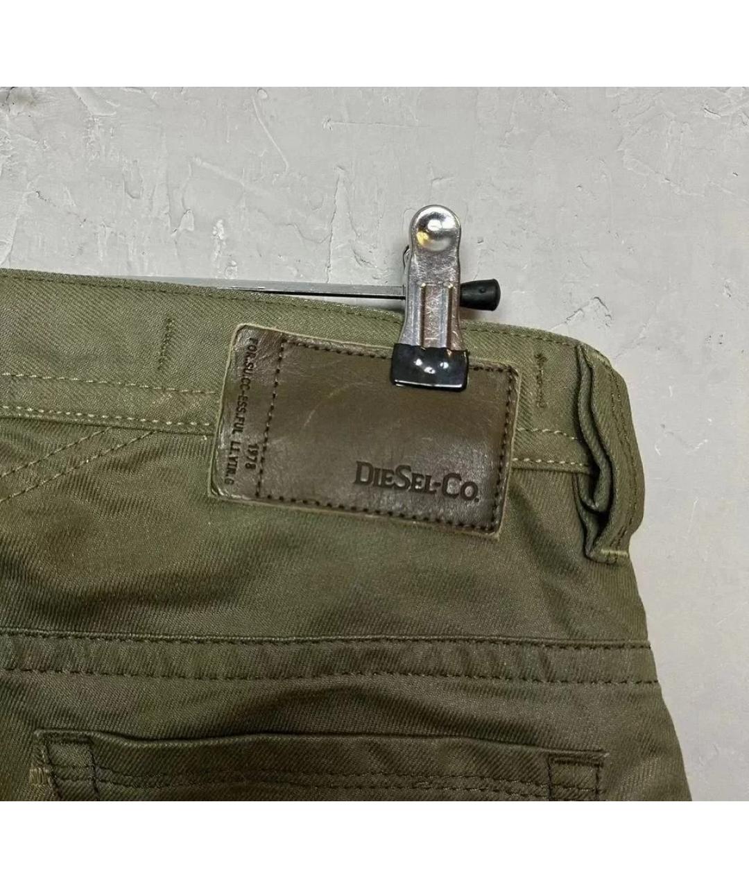 DIESEL Хаки хлопковые джинсы скинни, фото 4