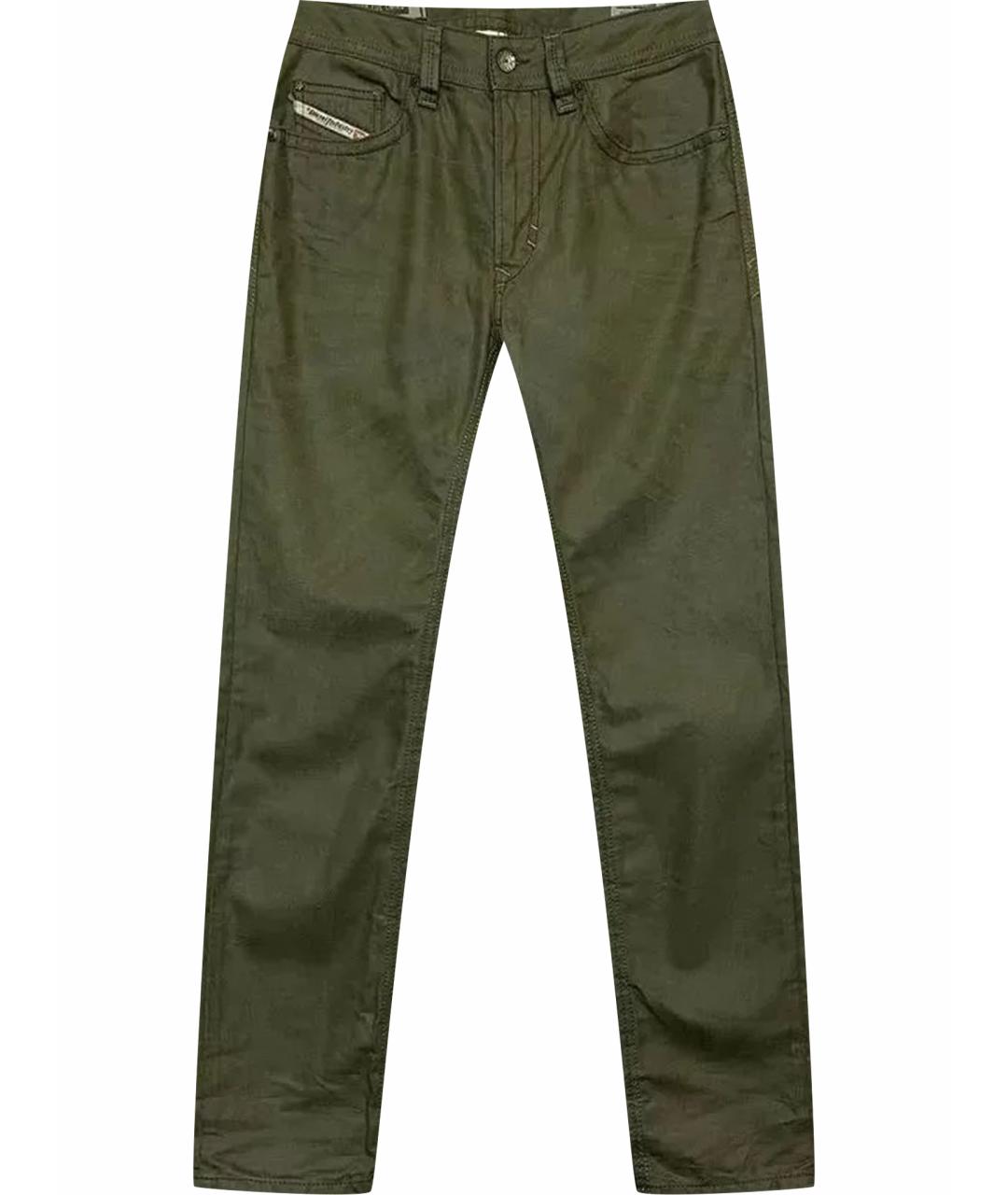 DIESEL Хаки хлопковые джинсы скинни, фото 1