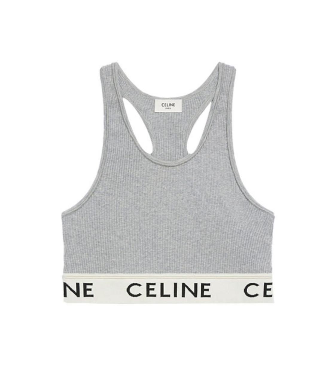 CELINE Серая хлопковая майка, фото 1
