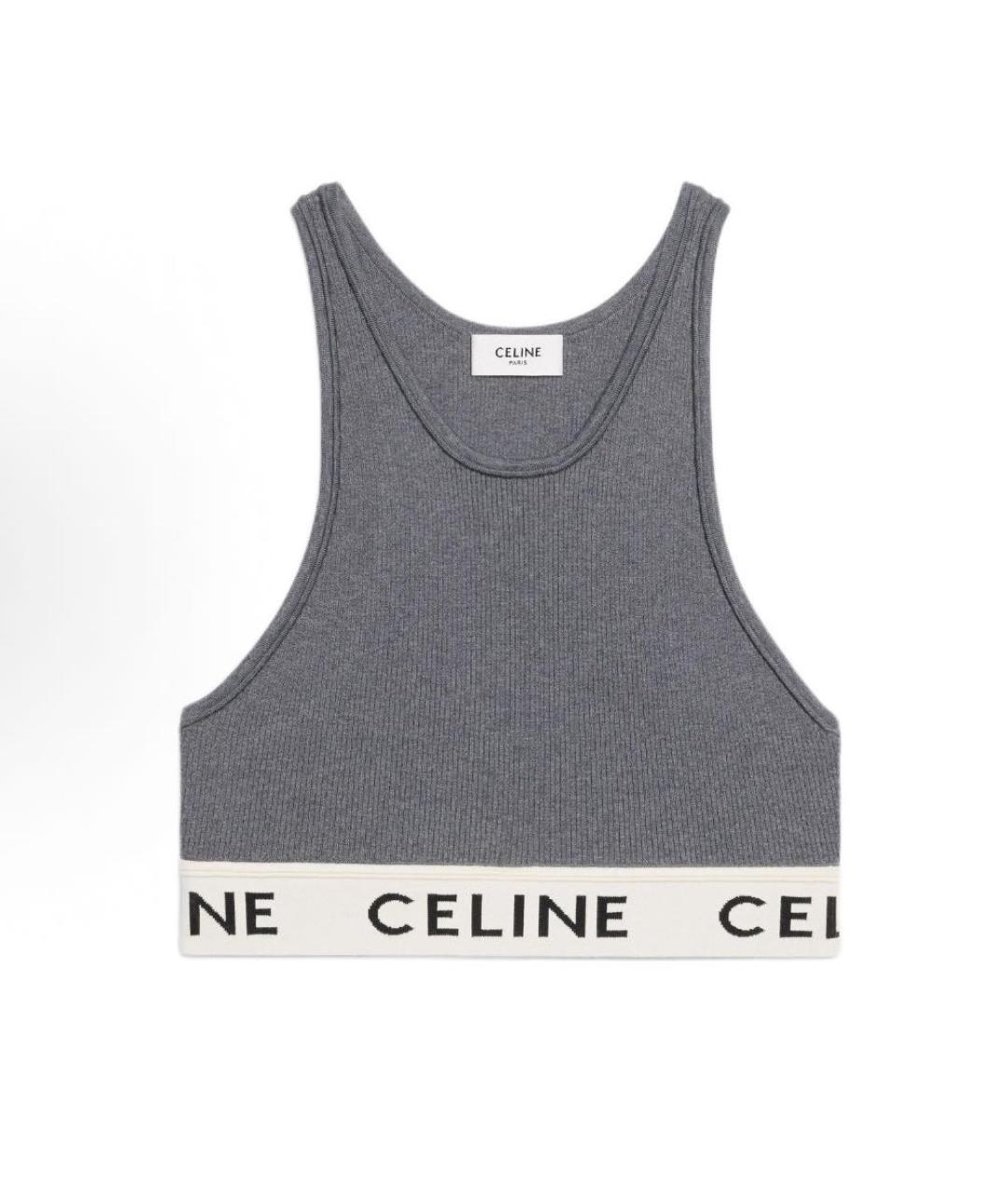 CELINE Серая хлопковая майка, фото 5