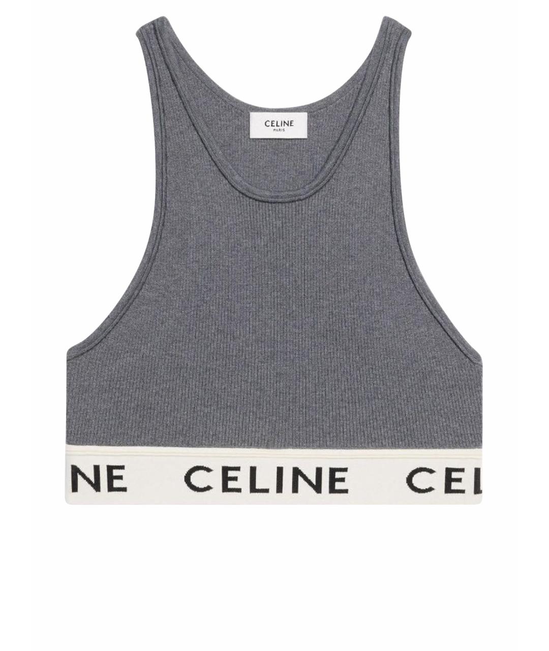 CELINE Серая хлопковая майка, фото 1