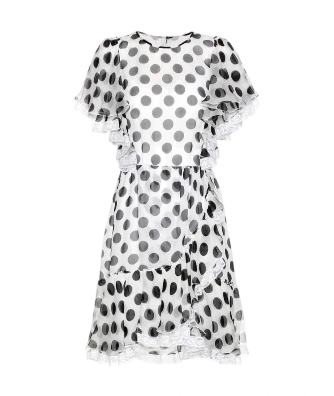 DOLCE&GABBANA Белое шелковое повседневное платье, фото 1