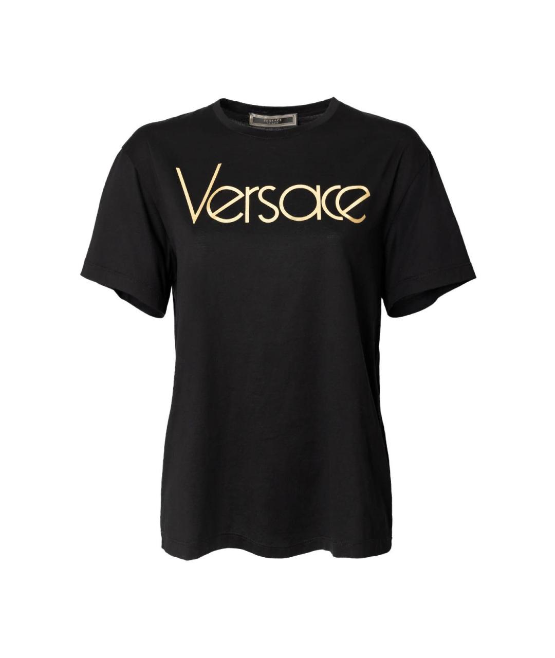 VERSACE Черная хлопковая футболка, фото 2