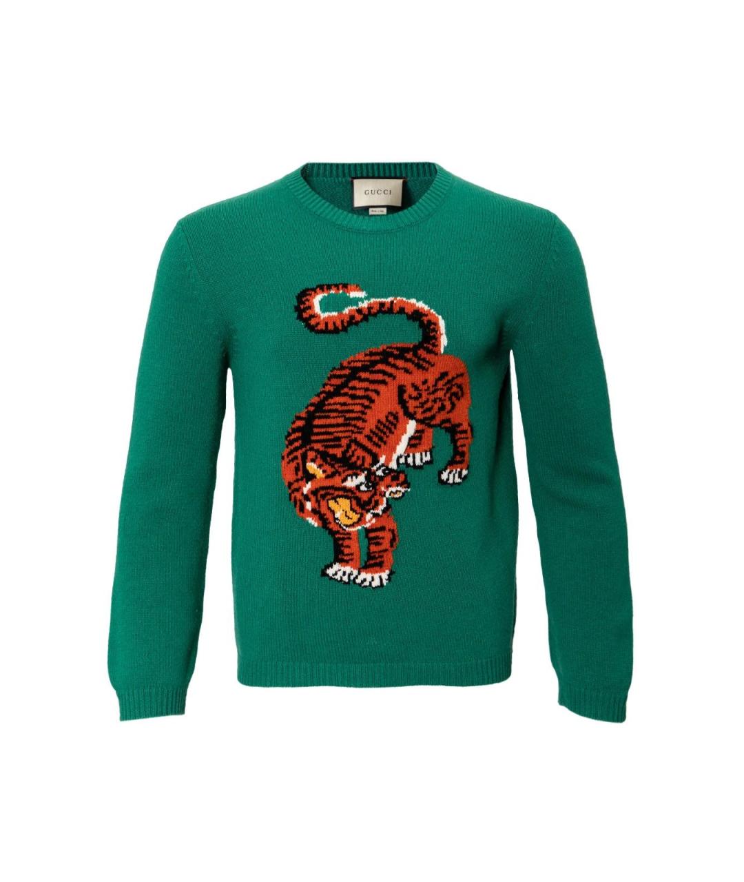 GUCCI Зеленый шерстяной джемпер / свитер, фото 4