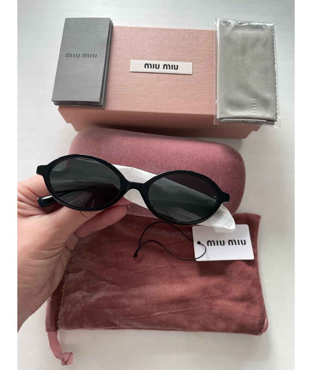 MIU MIU Черные пластиковые солнцезащитные очки, фото 5