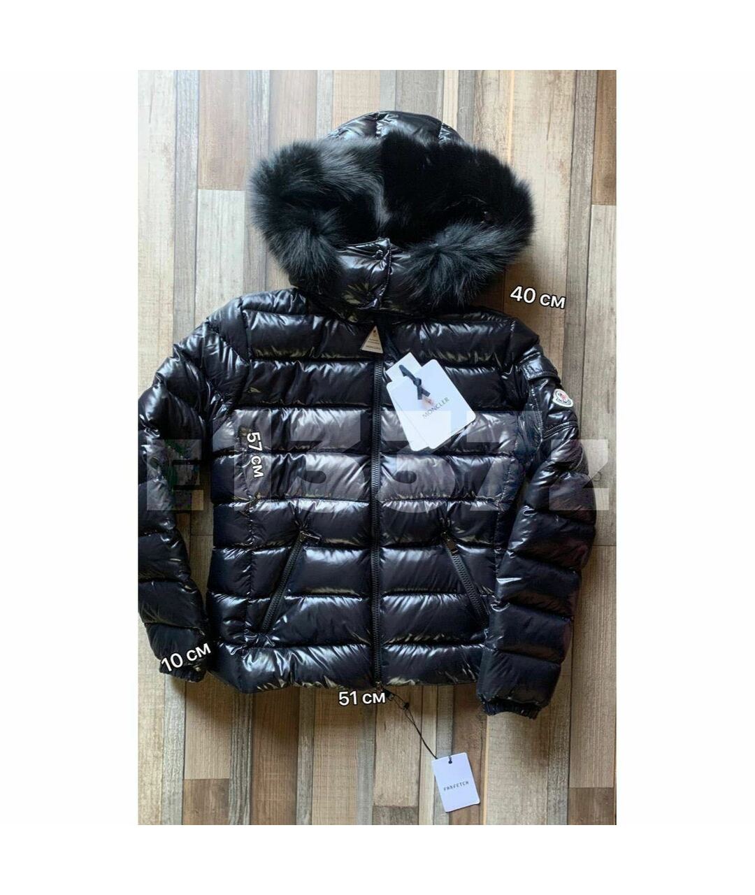 MONCLER Черный пуховик, фото 2