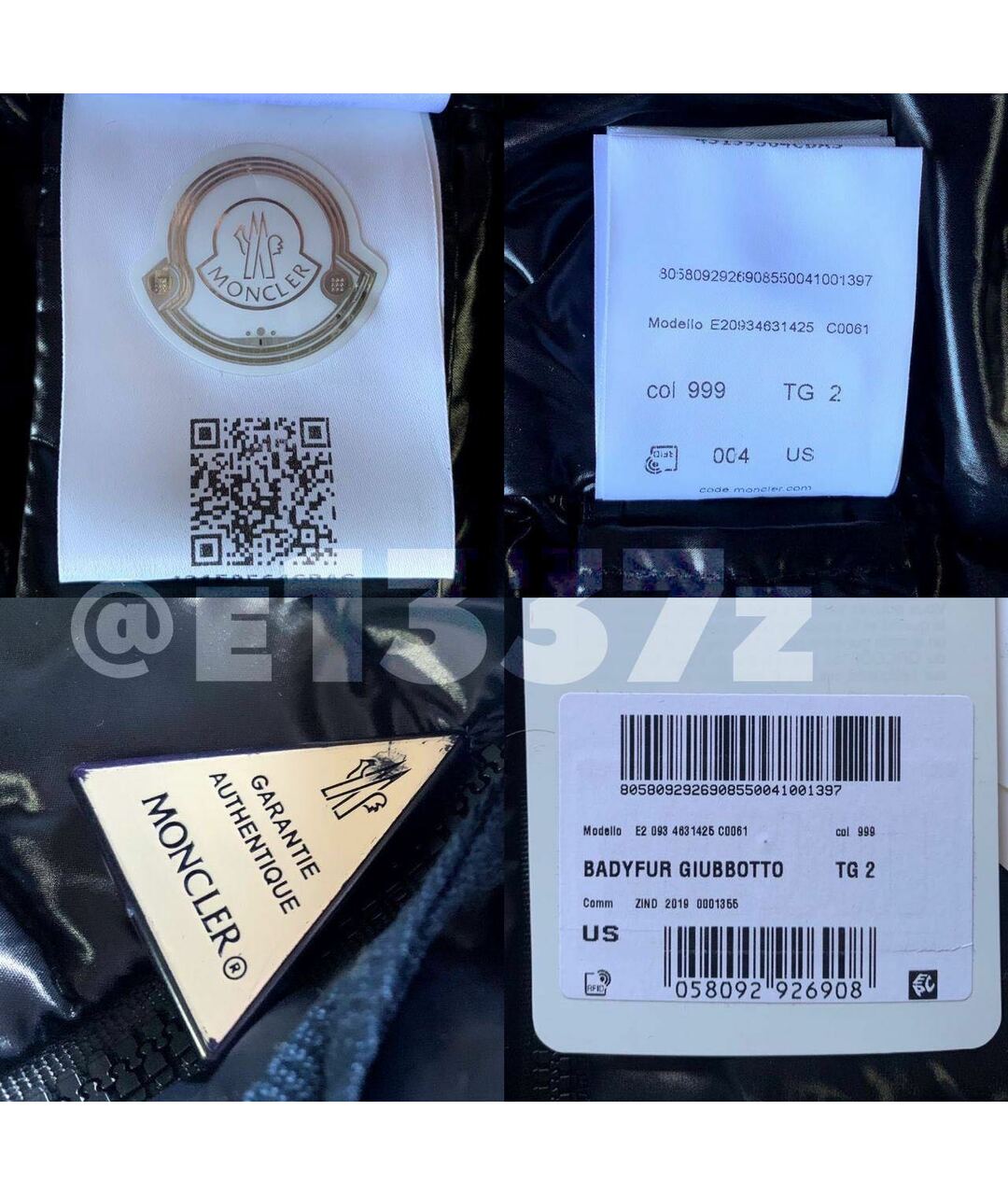 MONCLER Черный пуховик, фото 4