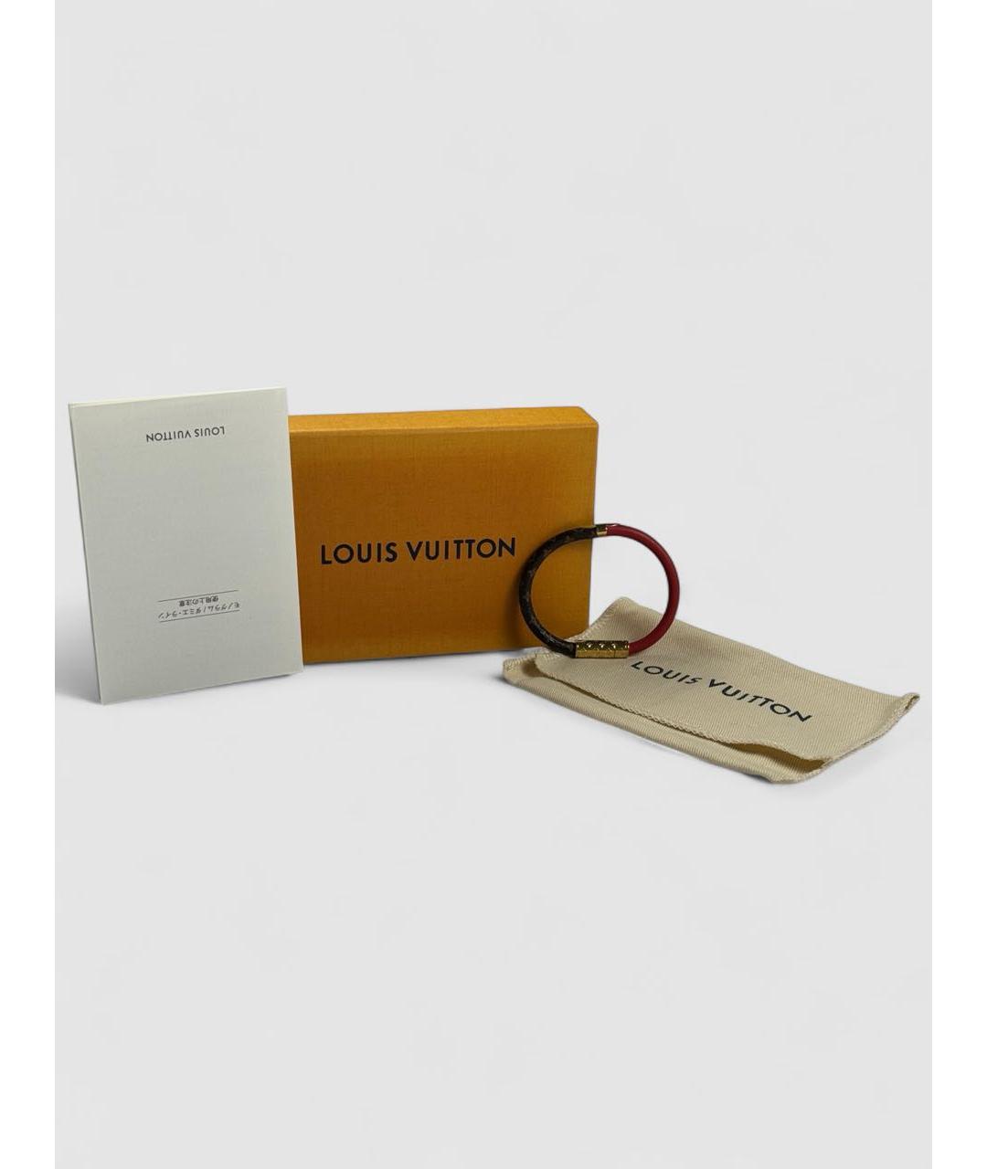 LOUIS VUITTON Коричневый кожаный браслет, фото 2