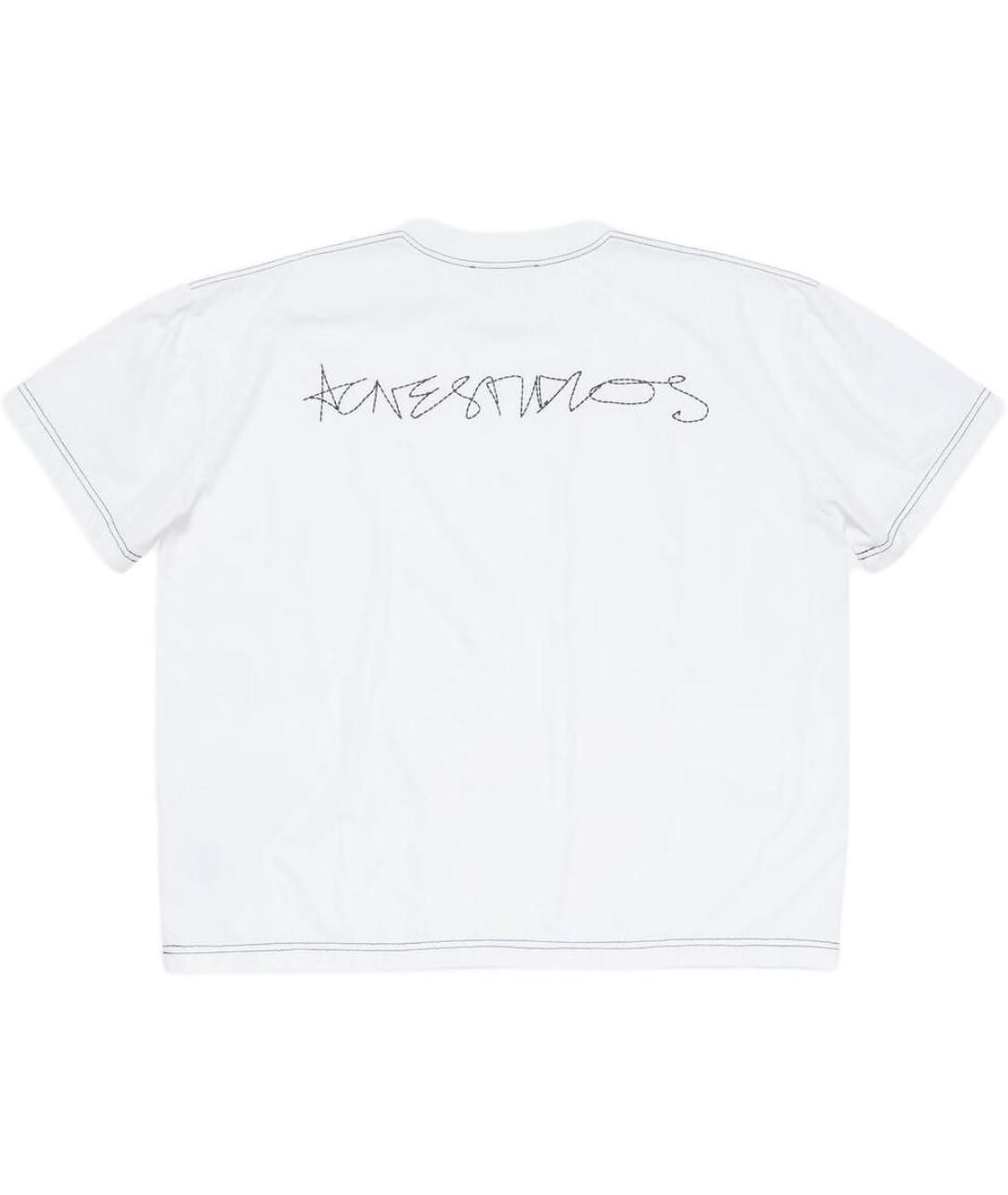 ACNE STUDIOS Бежевая хлопковая футболка, фото 2