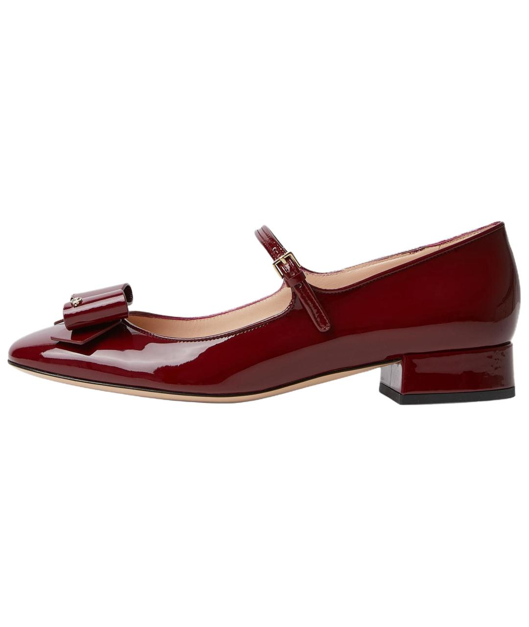 GUCCI Красные кожаные туфли, фото 2