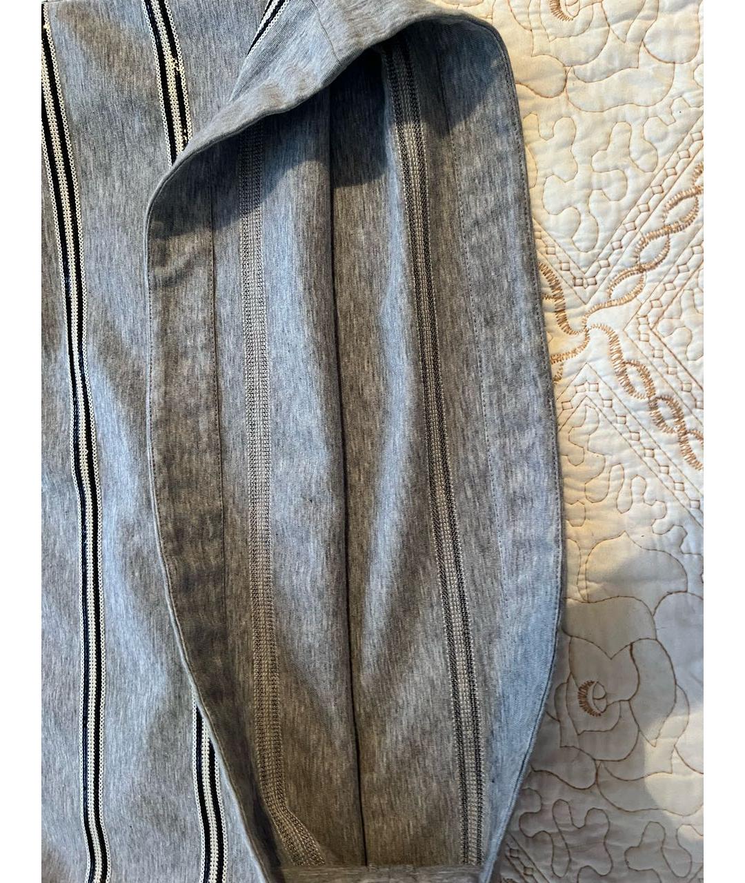 BRUNELLO CUCINELLI Серое хлопковое повседневное платье, фото 8