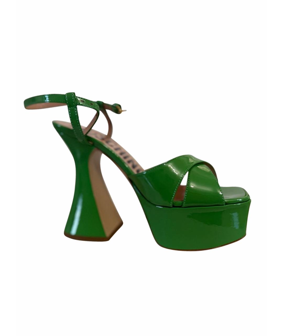 MOSCHINO Зеленые босоножки из лакированной кожи, фото 1