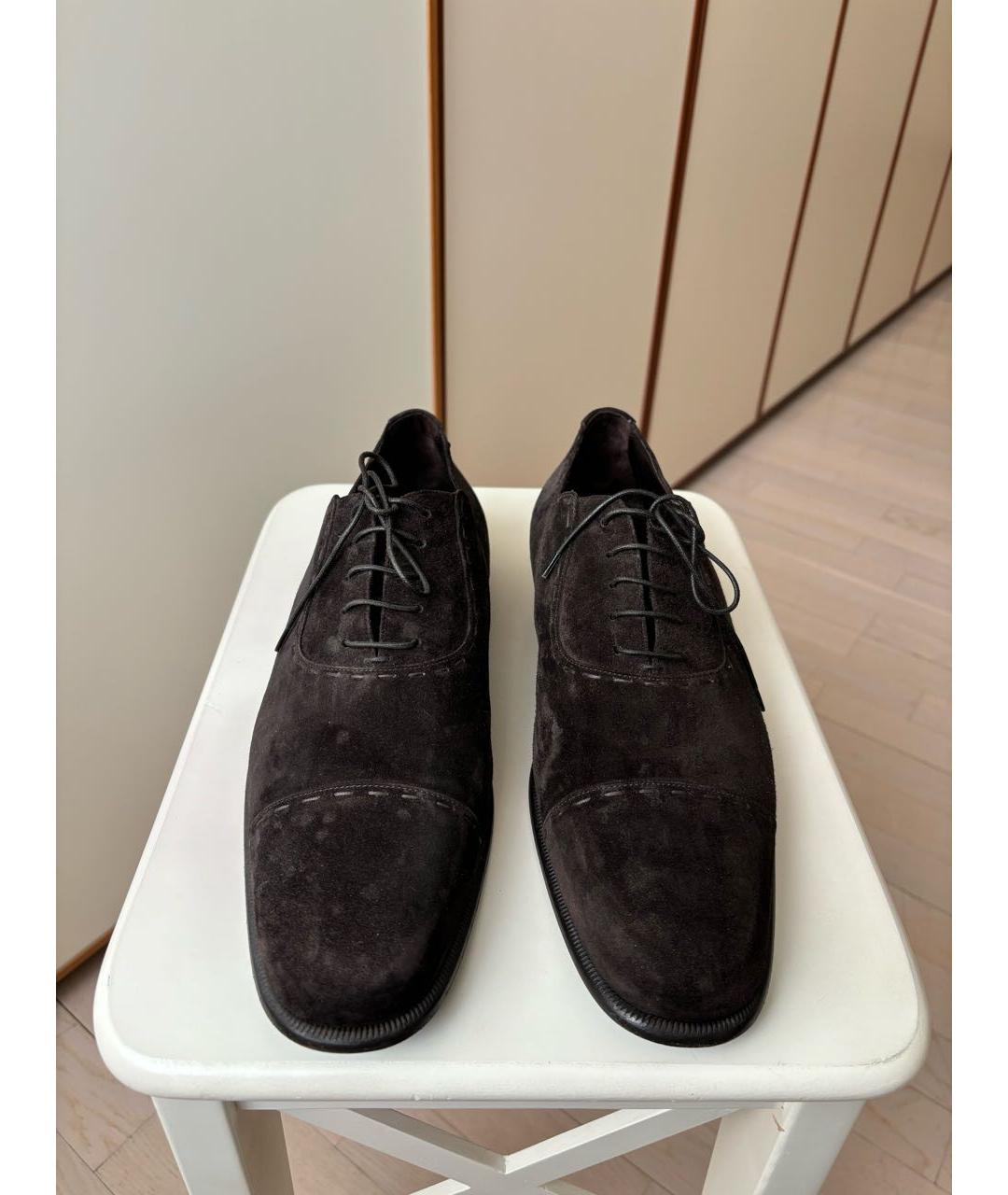 SAINT LAURENT Коричневые замшевые туфли, фото 2
