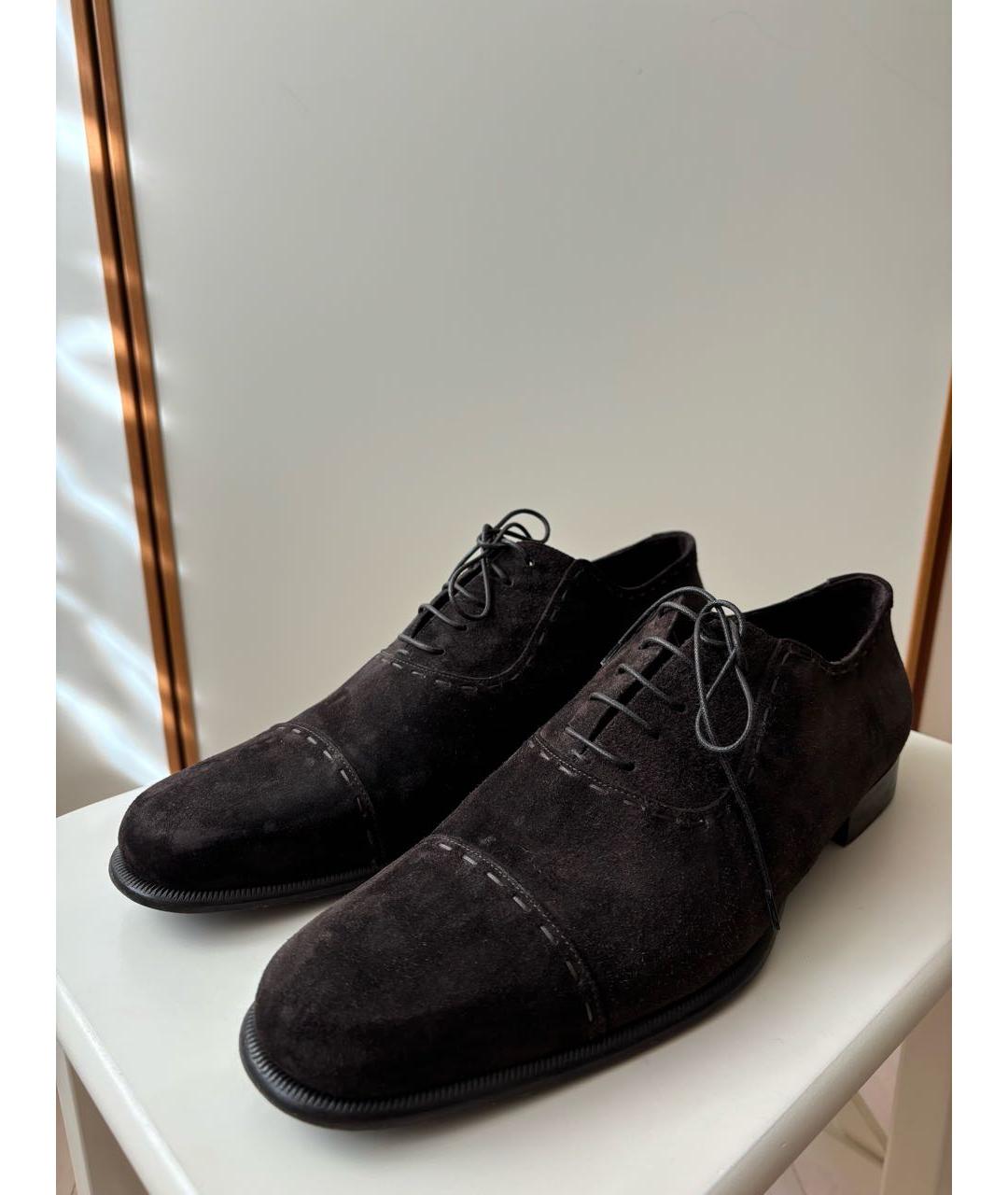 SAINT LAURENT Коричневые замшевые туфли, фото 5