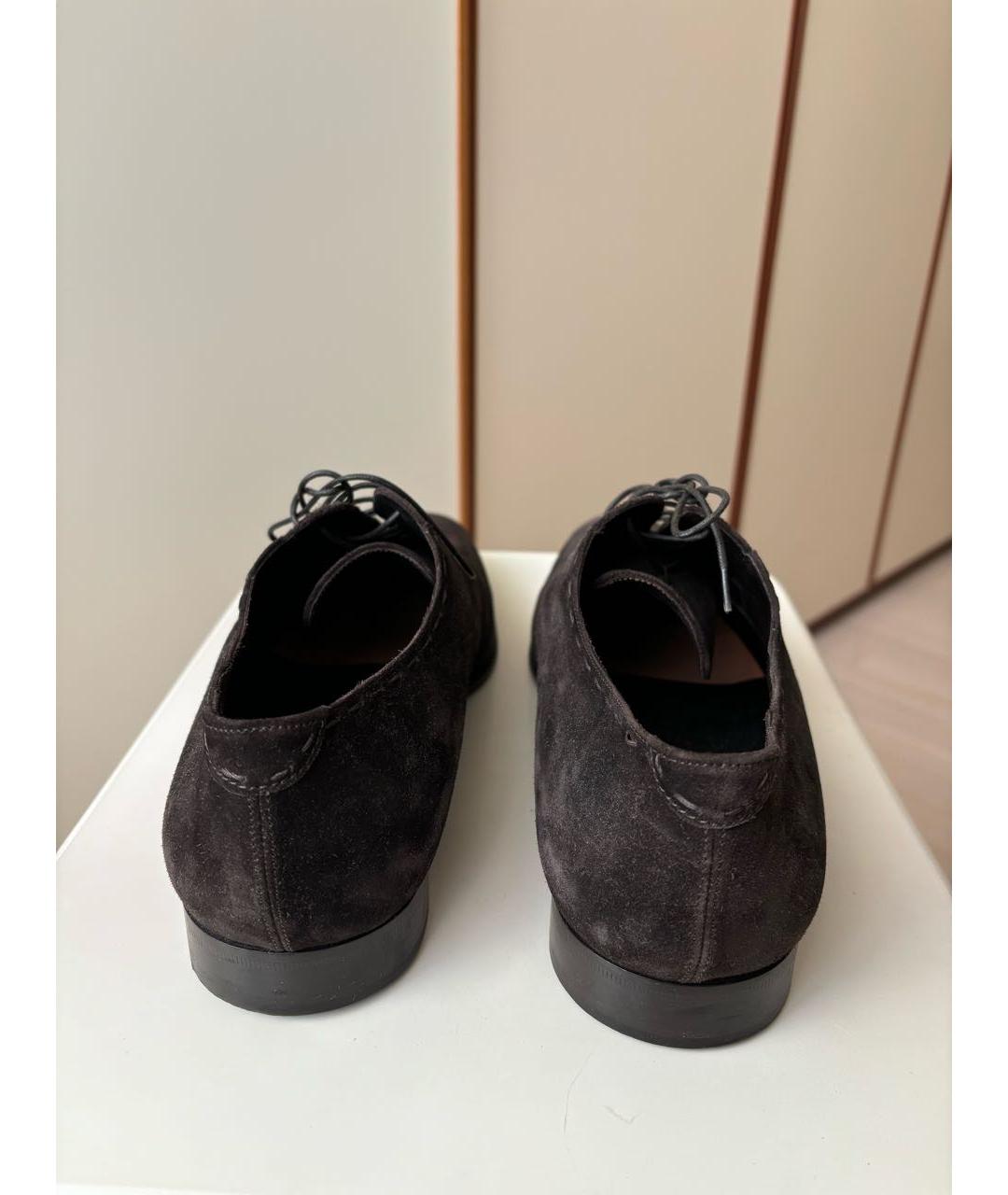SAINT LAURENT Коричневые замшевые туфли, фото 4