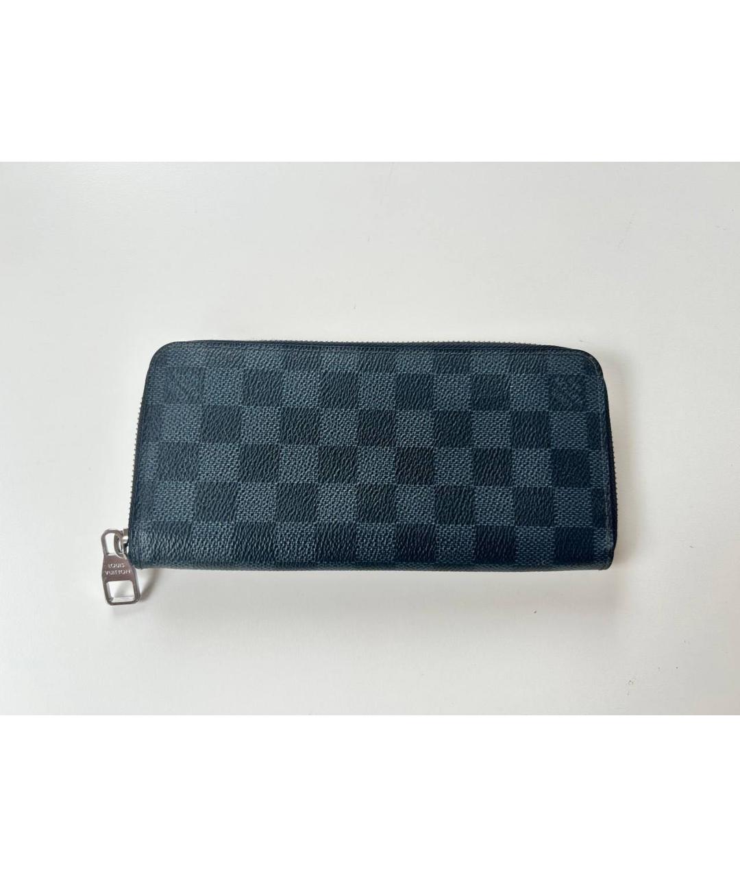 LOUIS VUITTON Антрацитовый кожаный кошелек, фото 7