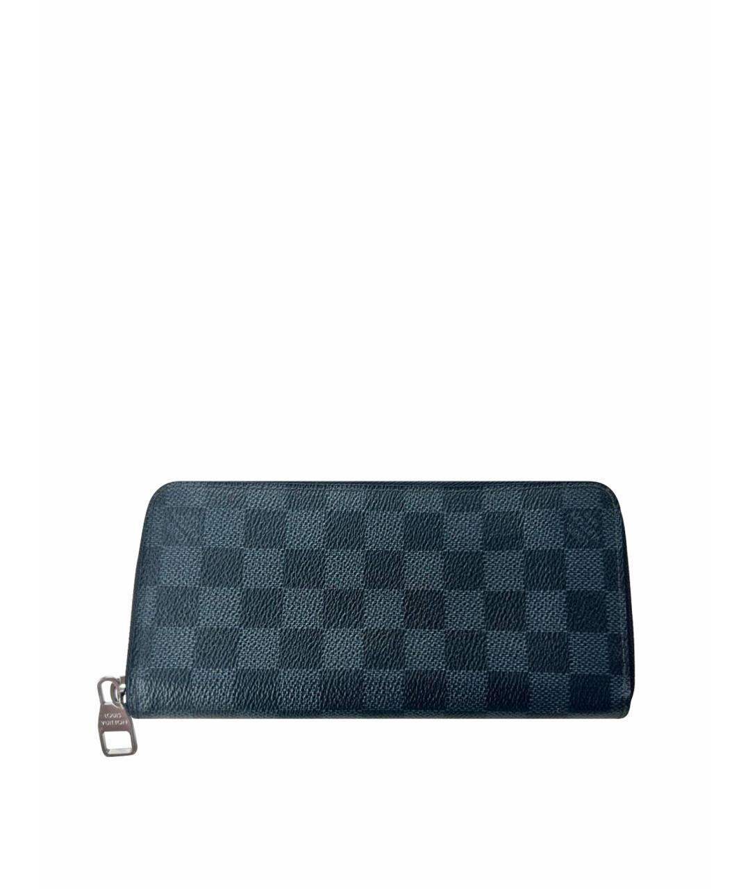LOUIS VUITTON Антрацитовый кожаный кошелек, фото 1
