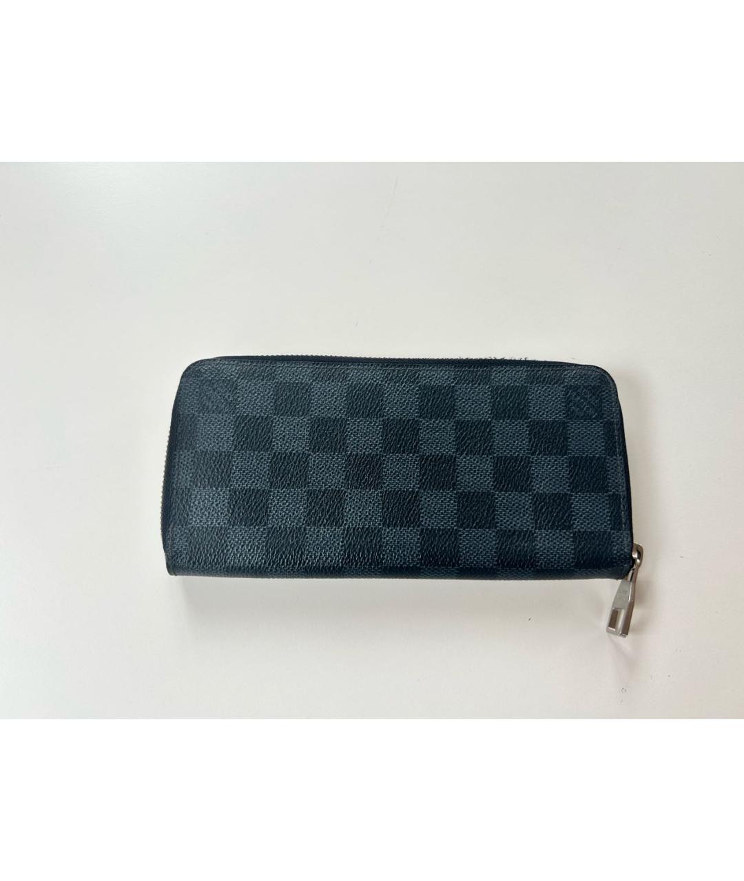 LOUIS VUITTON Антрацитовый кожаный кошелек, фото 2