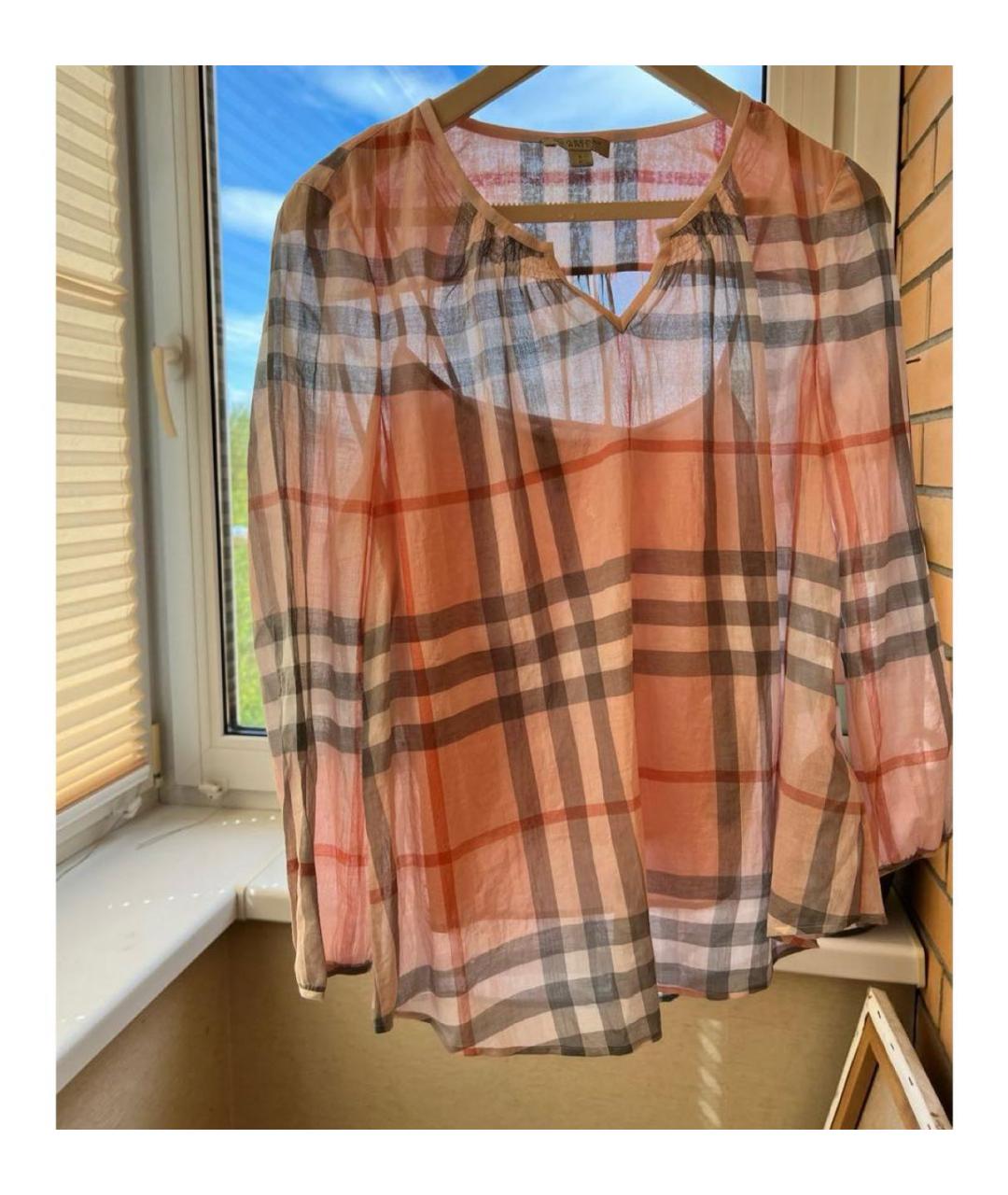 BURBERRY Бежевая хлопковая рубашка, фото 8