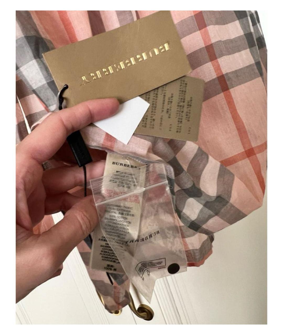 BURBERRY Бежевая хлопковая рубашка, фото 3