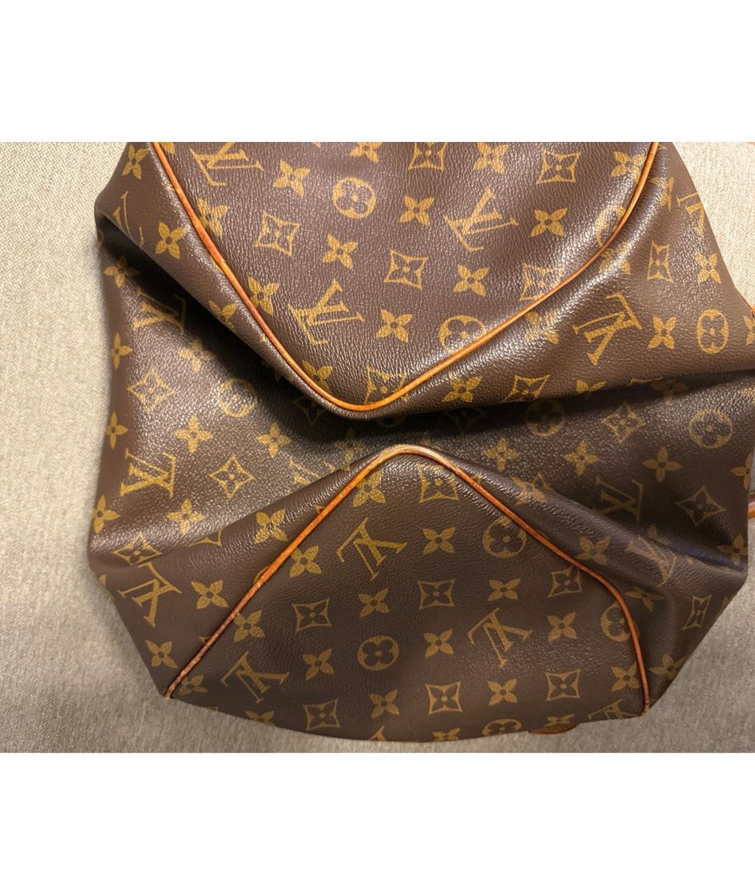 LOUIS VUITTON Коричневая кожаная сумка с короткими ручками, фото 7