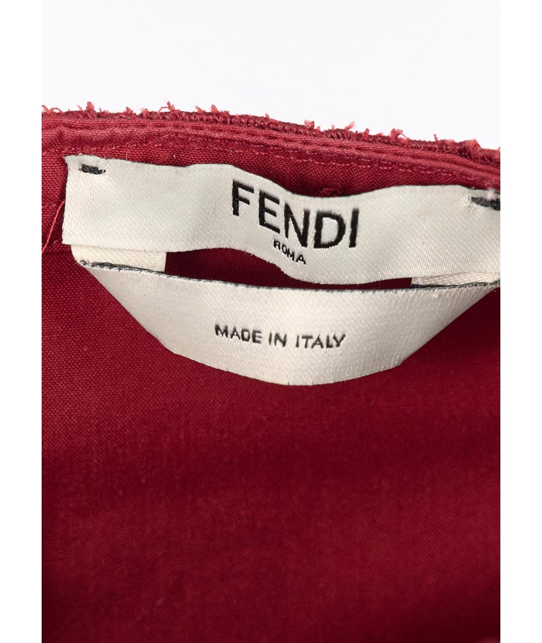 FENDI Красное хлопковое повседневное платье, фото 4