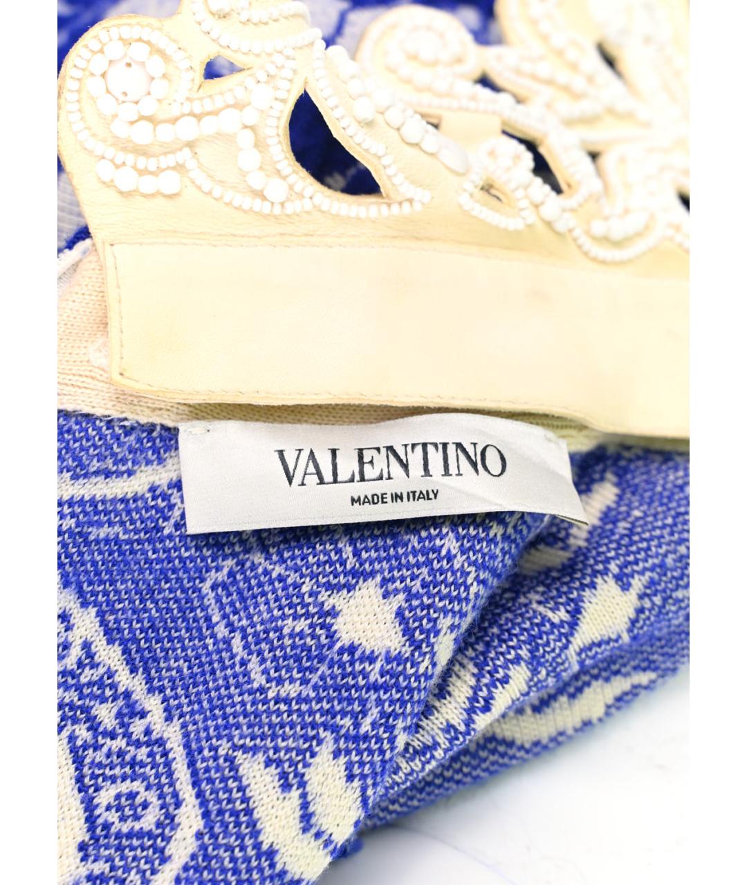 VALENTINO Синее шерстяное коктейльное платье, фото 5