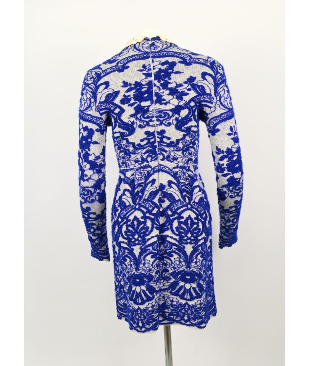 VALENTINO Синее шерстяное коктейльное платье, фото 4