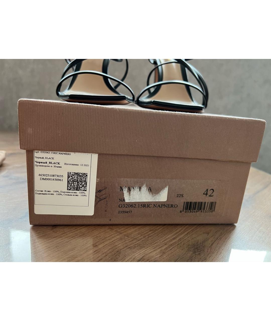 GIANVITO ROSSI Черные кожаные босоножки, фото 6