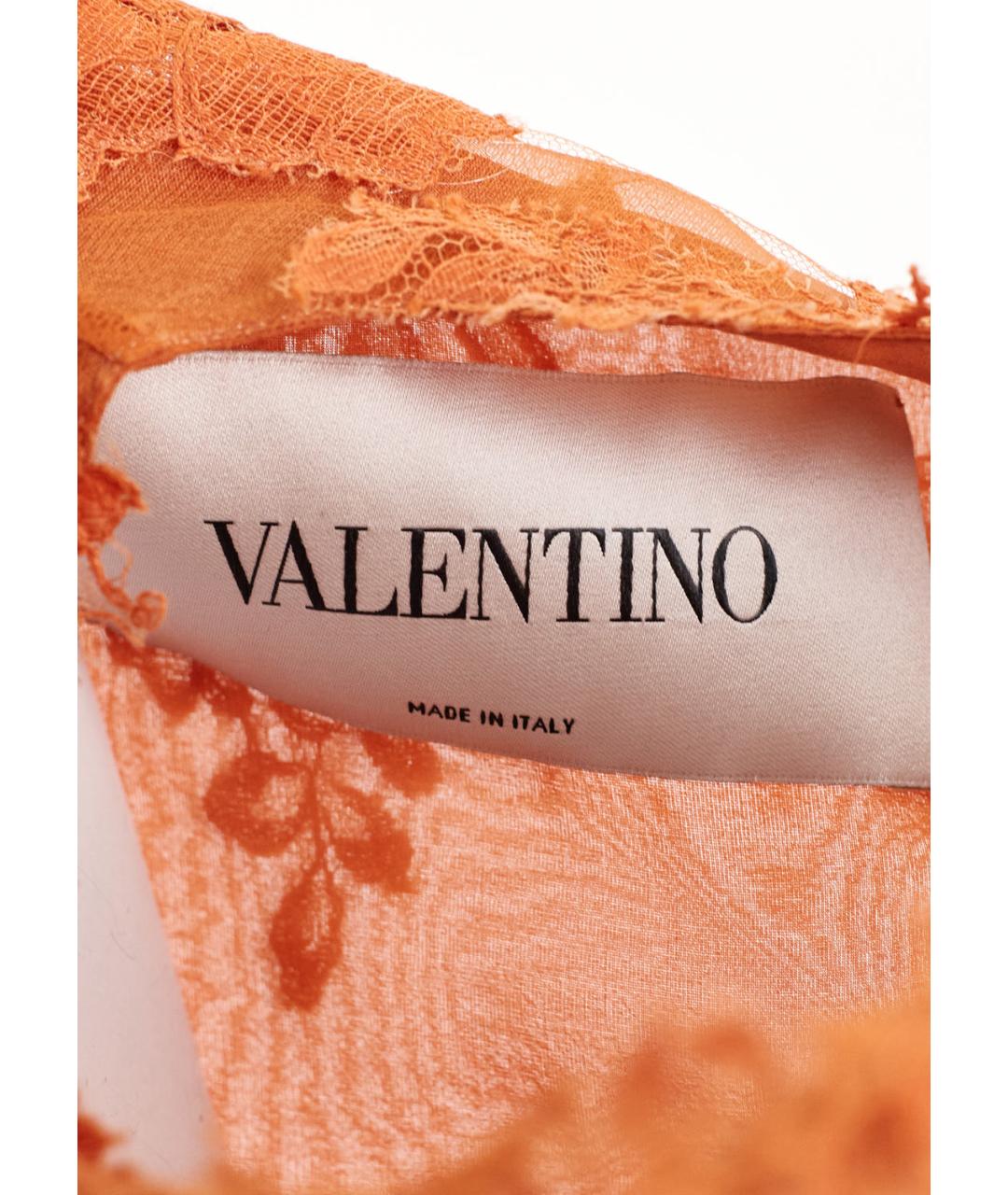 VALENTINO Оранжевое шелковое вечернее платье, фото 5