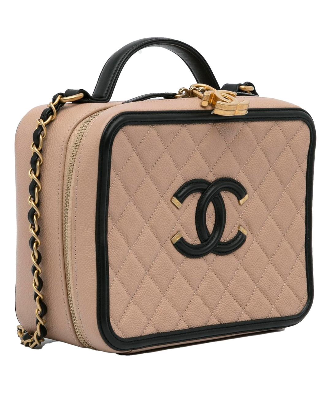 CHANEL Бежевая кожаная сумка через плечо, фото 6