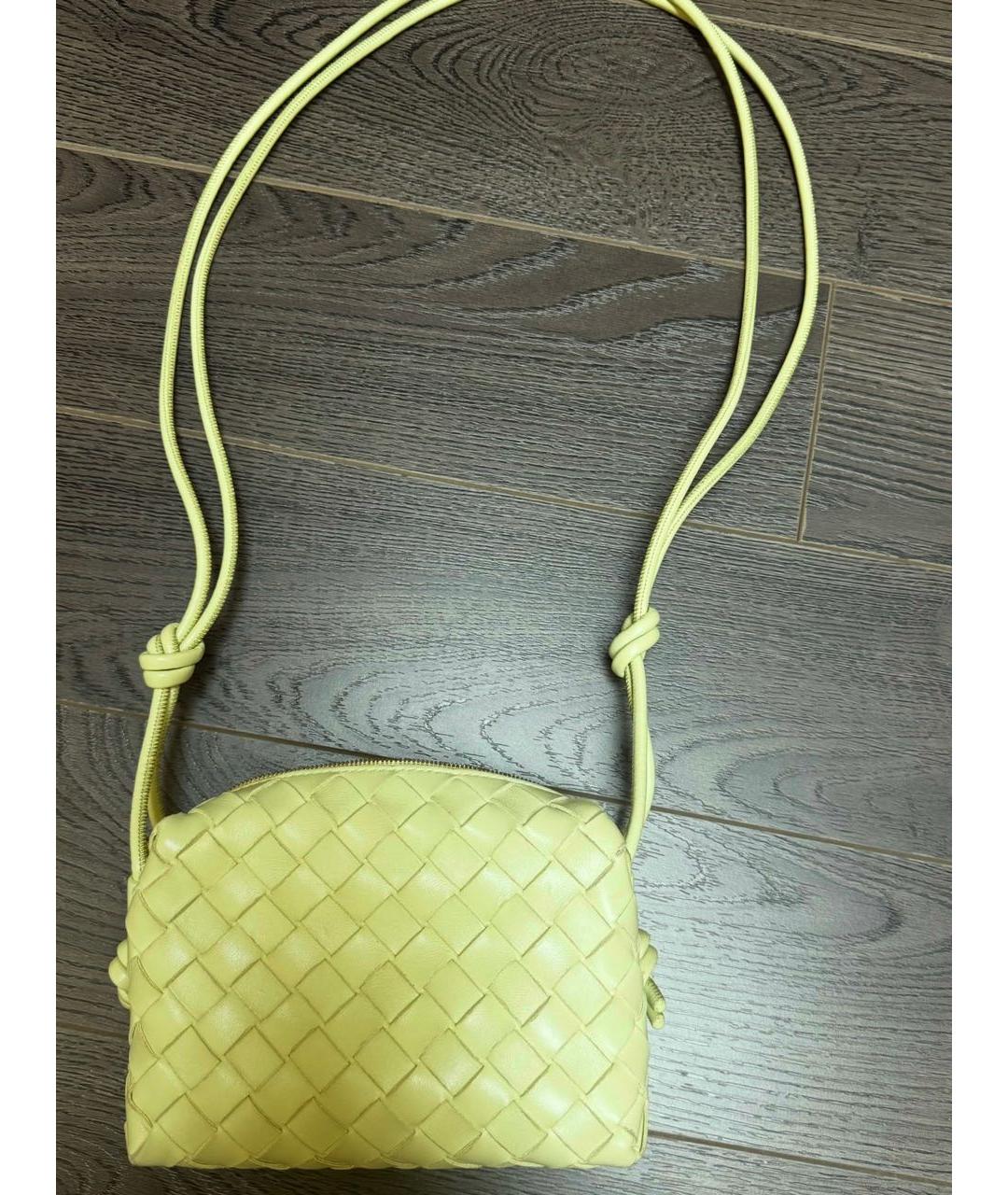 BOTTEGA VENETA Салатовая кожаная сумка через плечо, фото 2