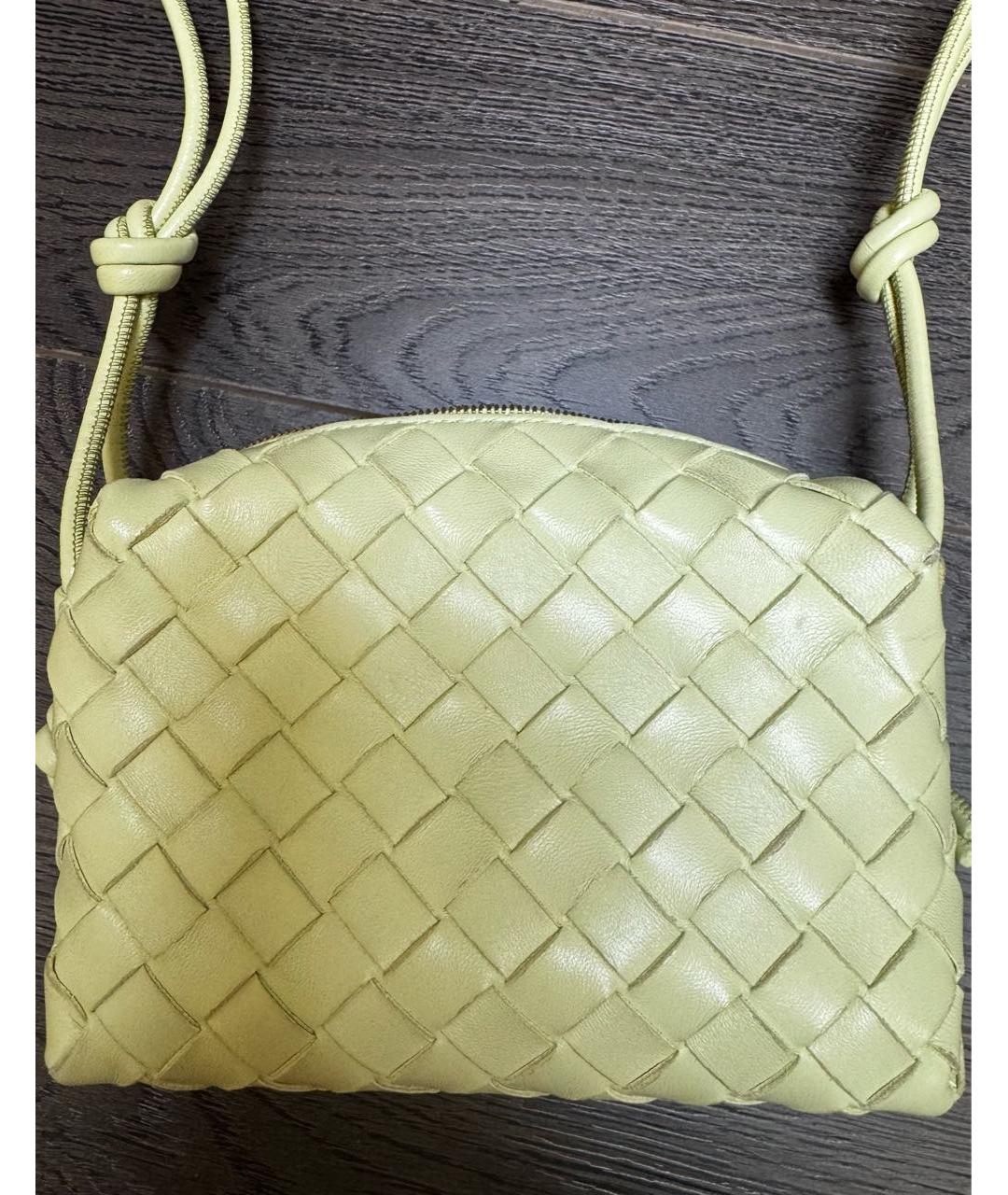BOTTEGA VENETA Салатовая кожаная сумка через плечо, фото 3